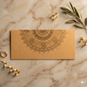 Gold Foil Chakra Orange Envelope - Pack of 10
